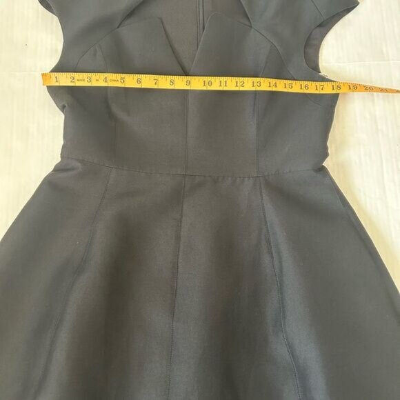 Halston Heritage Black A-line Mini Dress Size 10 - Picture 9 of 11